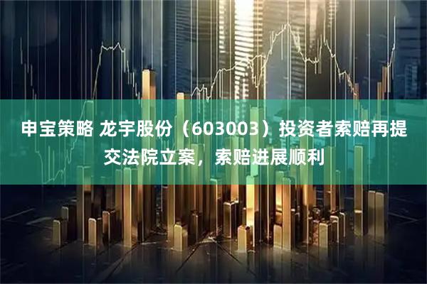 申宝策略 龙宇股份（603003）投资者索赔再提交法院立案，索赔进展顺利